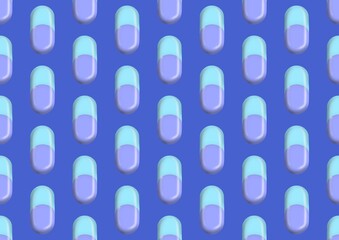 Pattern with pills. A postcard with pills. Seamless pattern with colored capsules. Background. Color pattern. Tablets. Tablet