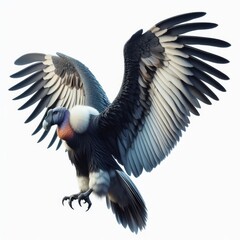 bald eagle in flight on white