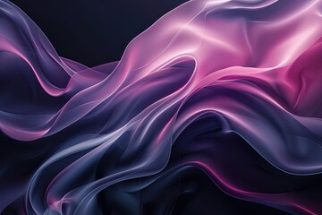 Obraz premium Fluid Curve Abstract: 3D Line Poster on Black Background with Soft Colors, Gradient Backdrop - High Resolution Commercial Illustration