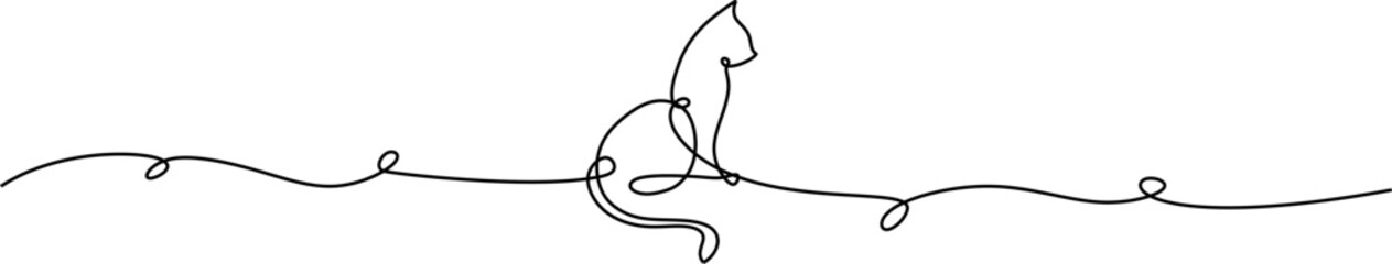 Obraz premium line art cat for a animals day