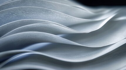 Fototapeta premium A monochrome snapshot of a white wave in black fabric against a dark backdrop Top portion is softly blurred