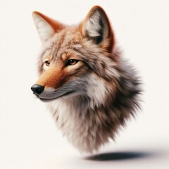 Fototapeta premium portrait of a wolf on white