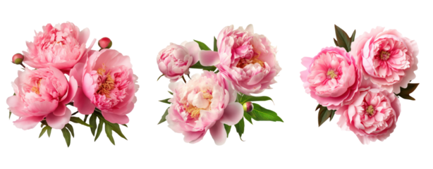 peony flowers isolated on a white background