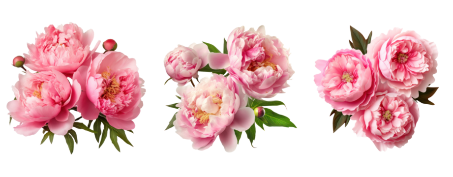 peony flowers isolated on a white background