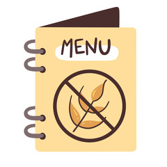 Gluten free restaurant menu icon. Hand-drawn vector icon.