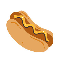Hot dog icon. Fast food icon. Hand-drawn vector icon.