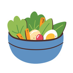 Salad icon. Colorful hand-drawn vector icon.