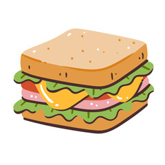 Sandwich icon. Food icon. Restaurant icon. Hand-drawn vector icon.
