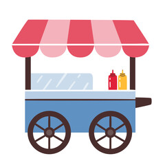 Street food icon. Restaurant icon. Hand-drawn colorful icon.