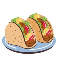 Tacos food icon. Mexican food concept. Vector icon.