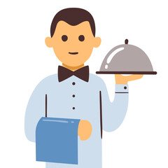 Waiter colorful vector icon