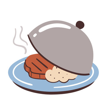 Mair course icon. Restaurant service icon. Meal. Hand-drawn vector icon.