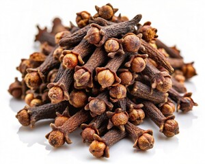 	
clove species on white background