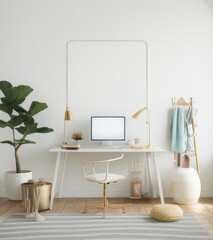 white wall with frame in kids room