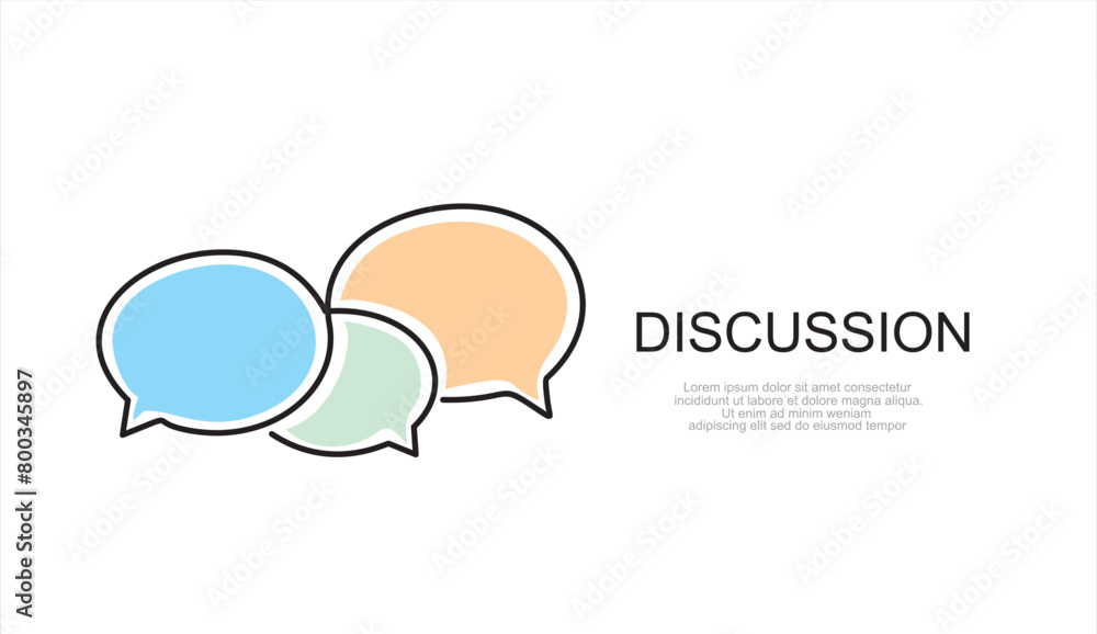 Poster one line drawing speech bubble vector. communication chat messenger single line vector linear icon. 