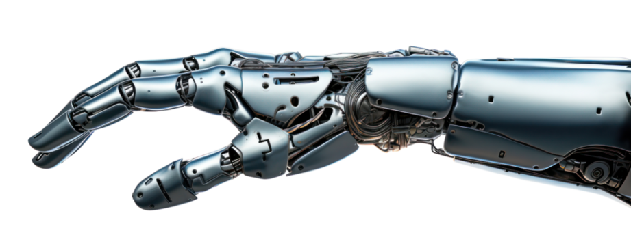 Robot hand isolated on white background