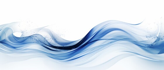 Fototapeta premium Classic blue wave designs on a crisp white background, suitable for corporate brochures or professional documents,