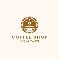 Obraz premium Coffee shop logo design template