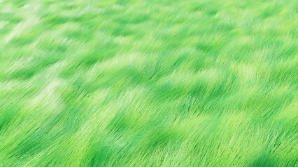 Seamless looping animation of green grass field swaying in wind. 3d animation