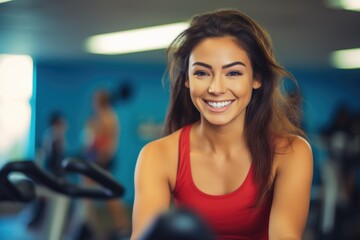 Obraz premium person doing exercise at gym. fitness concept