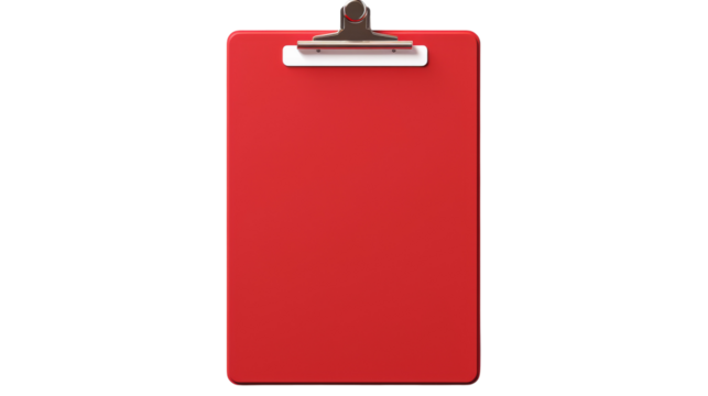 A clipboard adorned with a sleek clip, ready for notes and papers on transparent background