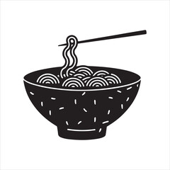 Hot soup icon with plate. Hot steam out form soup.Ramen noodle soup bowl line art vector icon for food apps and websites 