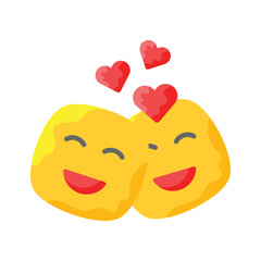 Romantic couple emoji vector design, ready for premium use