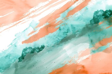 Abstract watercolor brush strokes, creative illustration, artistic color palette, mint copper. Abstract watercolor brush strokes, artistic color palette, mint copper, creative illustration .