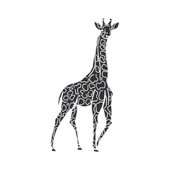 Giraffe Icon Silhouette Illustration. African Animals Vector Graphic Pictogram Symbol Clip Art. Doodle Sketch Black Sign.