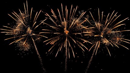 Obraz premium festive fireworks explosions on dark background generative ai
