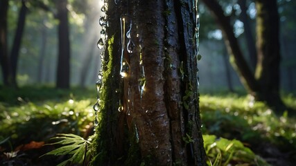 Naklejka premium Macro Look of Raindrop