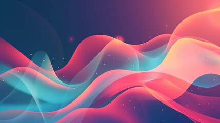 An abstract Fractal background illustration, pink, blue and orange data flow, business concept, wallpaper, screensaver, bokeh elements
