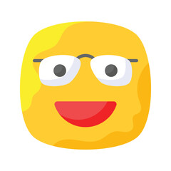 Nerd emoji icon design, ready for premium use vector