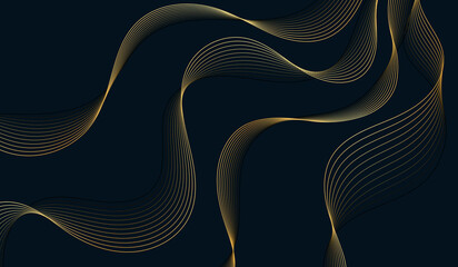 dark abstract background Modern technology style and flow waves Vector illustration