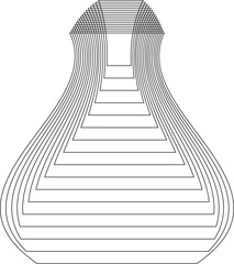 Geometric flowing line with blending. Technology concept