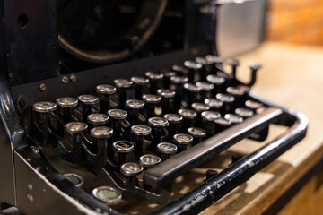 Nostalgic Relic: Close Up of an Antique Typewriter