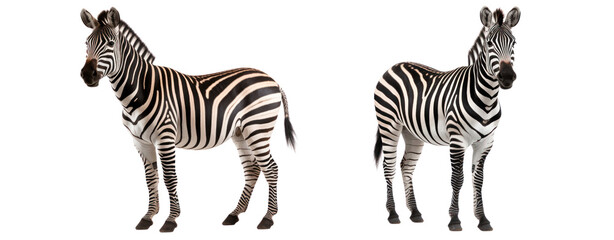 Fototapeta na wymiar Zebra stand isolated cutout