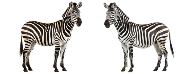 Fototapeta na wymiar Zebra stand isolated cutout
