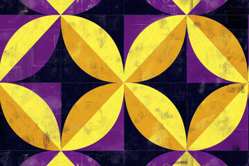 Colorful purple, yellow and black geometric pattern.
