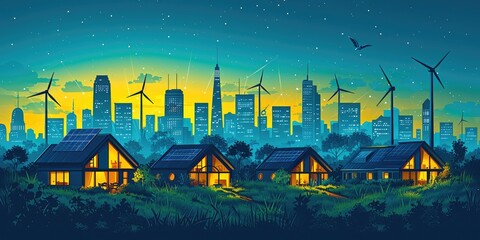 Eco-Friendly Power Generation: Solar and Wind Farm