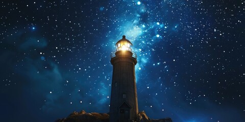 Tranquil Beacon: Night Sky Serenity