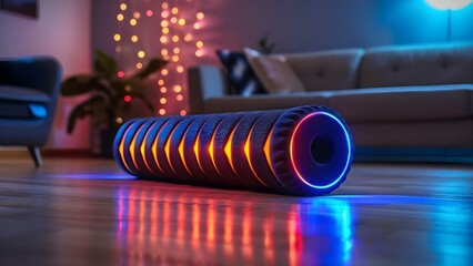 Foam roller with massage features and Bluetooth for personalized recovery experience. Concept Foam Roller, Recovery, Massage, Bluetooth, Personalized Experience