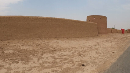 old farm house in the desert Village Desert House Sand Hut Desert Trees Bushes Dirt Path 