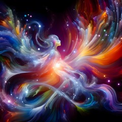 Fototapeta premium Abstract colorful shapes Ethereal Echo swirling dreamlike atmosphere