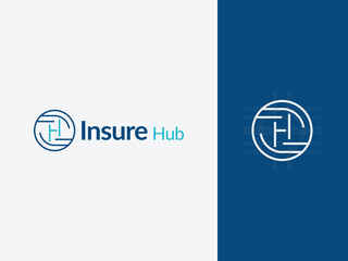 Abstract hand holding letter I and H vector logo. Golden ratio design. Alphabet logo ready for use Tech and lab. Modern initial corporate logo. Circle Logo.