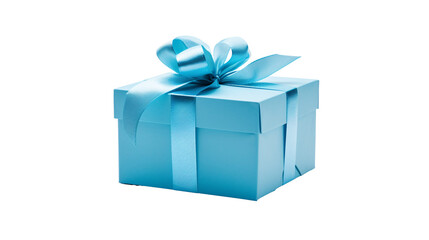 a blue gift box with a bow