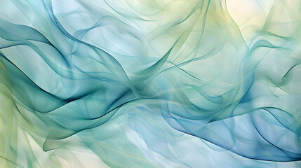 Obraz premium An abstract composition of soft, flowing lines and gentle curves in soothing shades of blue and green.