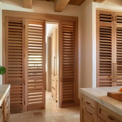 home interior wooden decoration design ideas wooden shutter door in contemporary house beautiful wooden door create seperate space with function but connect with view and corridor circulation