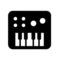 Electric keyboard icon vector graphics element silhouette Musical symbol sing isolated illustration on a Transparent Background