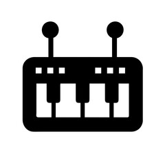 Synthesizer icon, music controller graphics element silhouette music and art symbol sing illustration on a Transparent Background